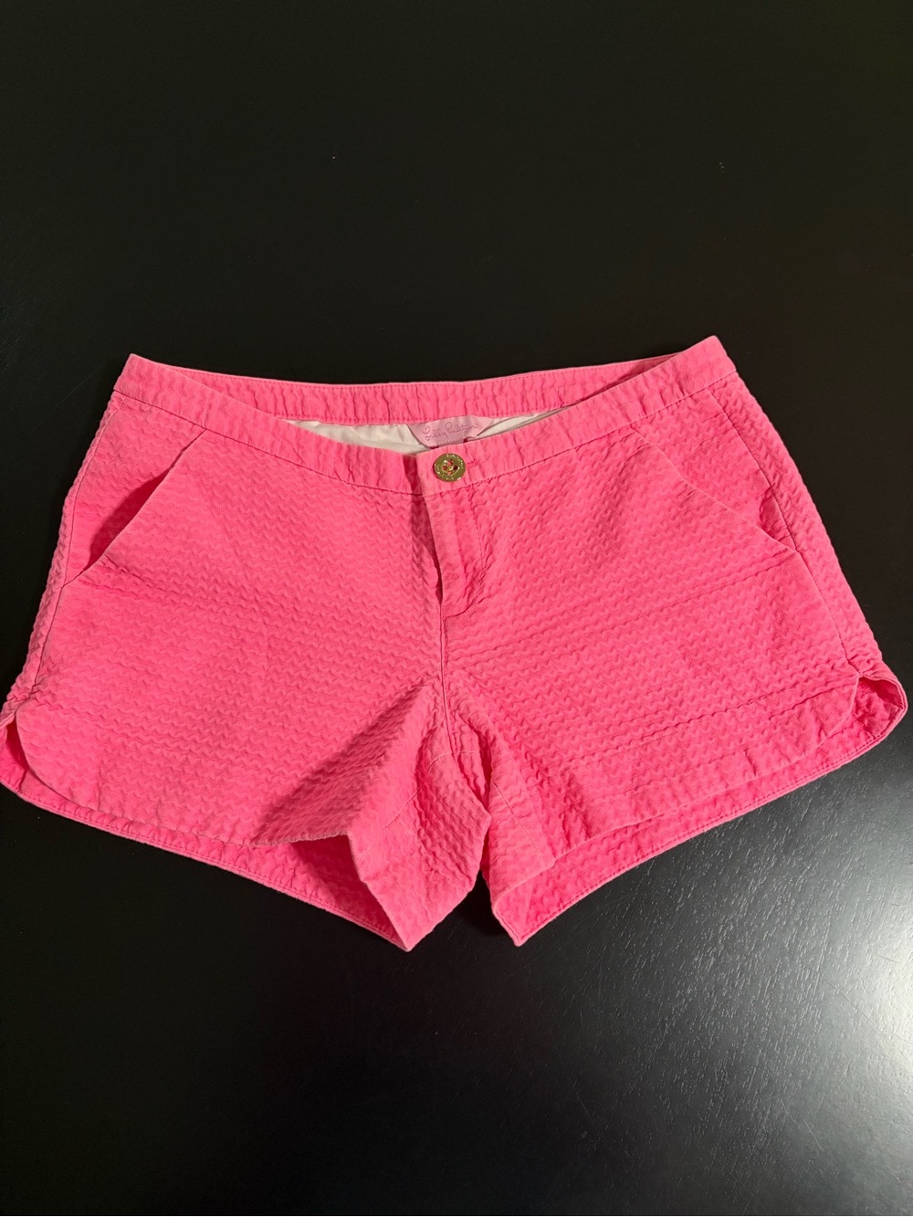 Lily Pulitzer Pink Textured Cotton Shorts Size 00